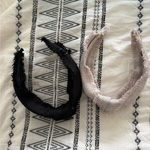 J. Crew Stylish Black and Cream Headband Set